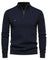 Quarter Zip Ribbed Knit Pullover for Men