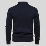 Quarter Zip Ribbed Knit Pullover for Men - View 2