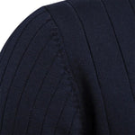 Quarter Zip Ribbed Knit Pullover for Men - View 3
