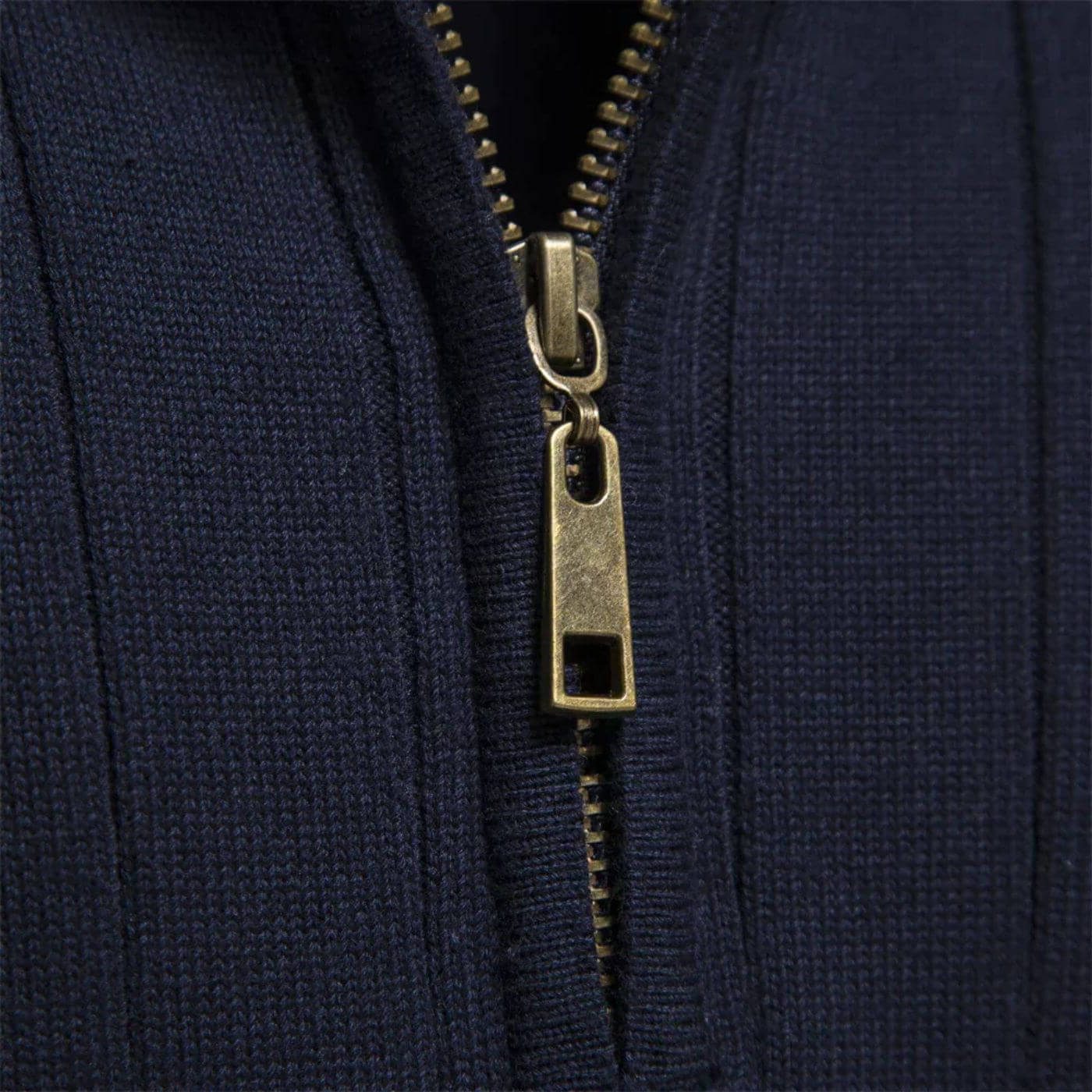 Quarter Zip Ribbed Knit Pullover for Men - View 4