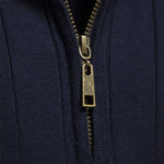 Quarter Zip Ribbed Knit Pullover for Men - View 4