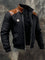 Quilted Bomber Jacket with Suede Collar for Men