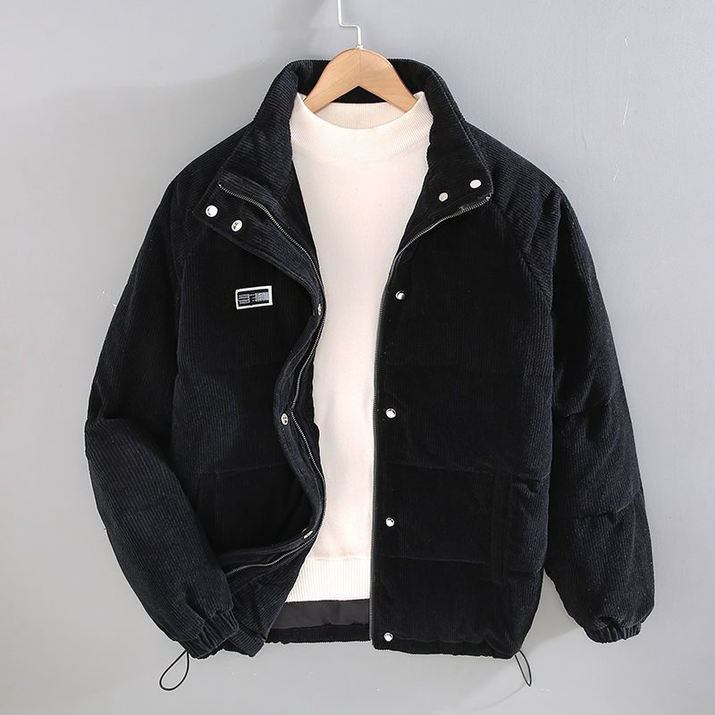 Quilted Corduroy Jacket for Men - Black