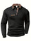 Quilted Grid Polo Shirt for Men - Black