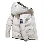Quilted Hooded Puffer Jacket for Men - Beige
