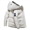 Quilted Hooded Puffer Jacket for Men - Beige