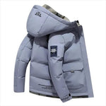 Quilted Hooded Puffer Jacket for Men - Grey