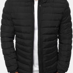 Lightweight Padded Bomber Jacket with Stand Collar for Men