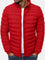 Lightweight Padded Bomber Jacket with Stand Collar for Men - Red