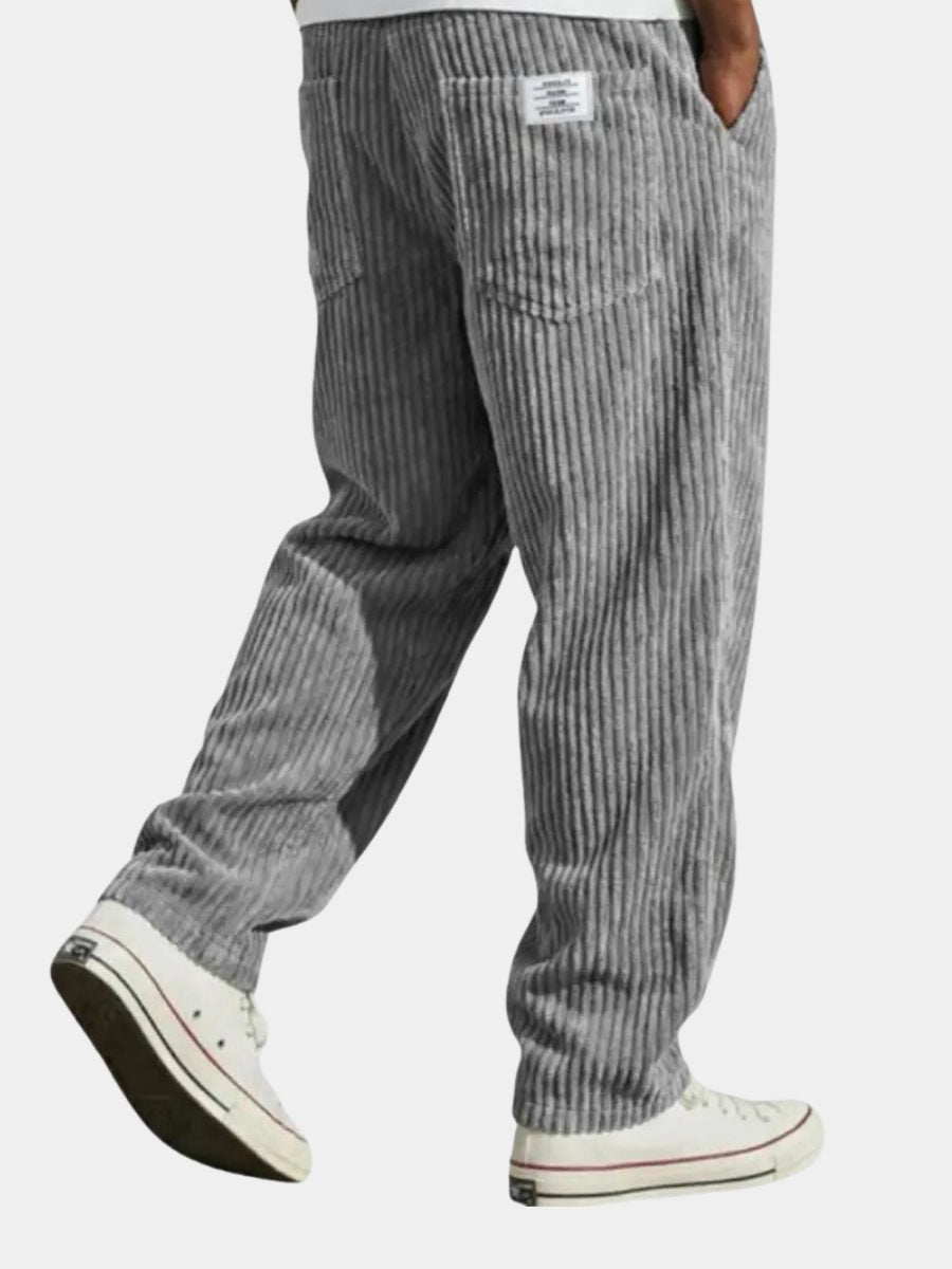 Relaxed Fit Corduroy Trousers for Men