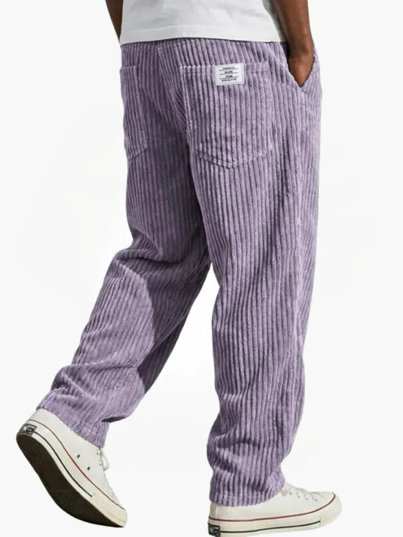 Relaxed Fit Corduroy Trousers for Men - View 11