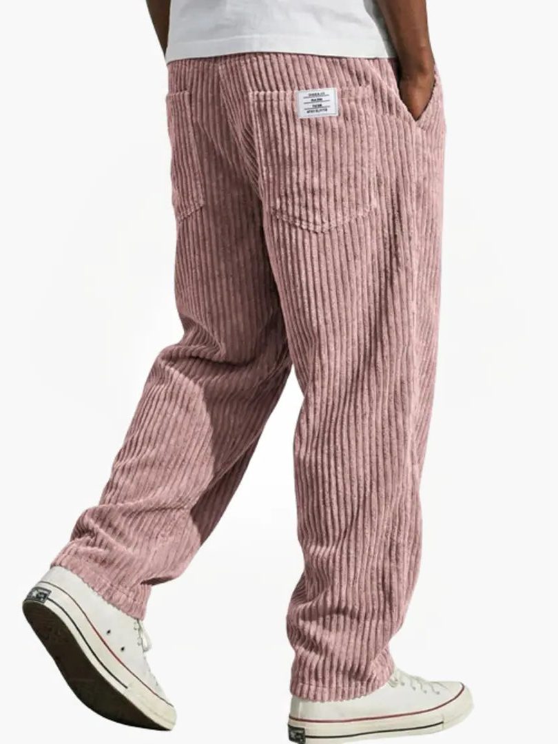 Relaxed Fit Corduroy Trousers for Men - View 12