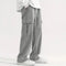 Corduroy Cargo Trousers with Relaxed Fit for Men - Grey