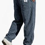 Relaxed Fit Corduroy Trousers for Men - Blue