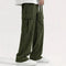 Corduroy Cargo Trousers with Relaxed Fit for Men - Army Green