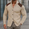 Ribbed Knit Button Cardigan for Men - Cream