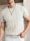Ribbed Knit Crew Neck T-Shirt for Men - White