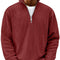 Ribbed Knit Half-Zip Jumper for Men - Red