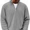 Ribbed Knit Half-Zip Jumper for Men - Gray