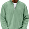 Ribbed Knit Half-Zip Jumper for Men - Green