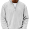 Ribbed Knit Half-Zip Jumper for Men - White
