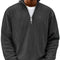 Ribbed Knit Half-Zip Jumper for Men - Black