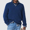 Chunky Ribbed Knit Half-Zip Jumper for Men - Dark Blue