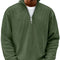 Ribbed Knit Half-Zip Jumper for Men - Olive Green