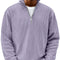 Ribbed Knit Half-Zip Jumper for Men - Purple
