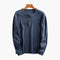 Ribbed Knit Henley Long Sleeve Top for Men - Navy