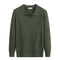 Ribbed Knit Polo Collar Sweater for Men - Green