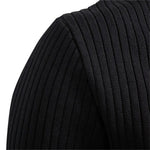 Ribbed Knit Round Neck Jumper with Button Closure for Men - View 5