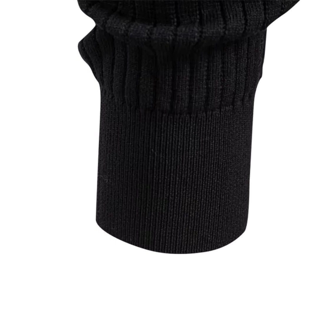 Ribbed Knit Round Neck Jumper with Button Closure for Men - View 6