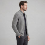 Ribbed Knit Zip-Up Cardigan for Men - View 12
