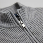 Ribbed Knit Zip-Up Cardigan for Men - View 14