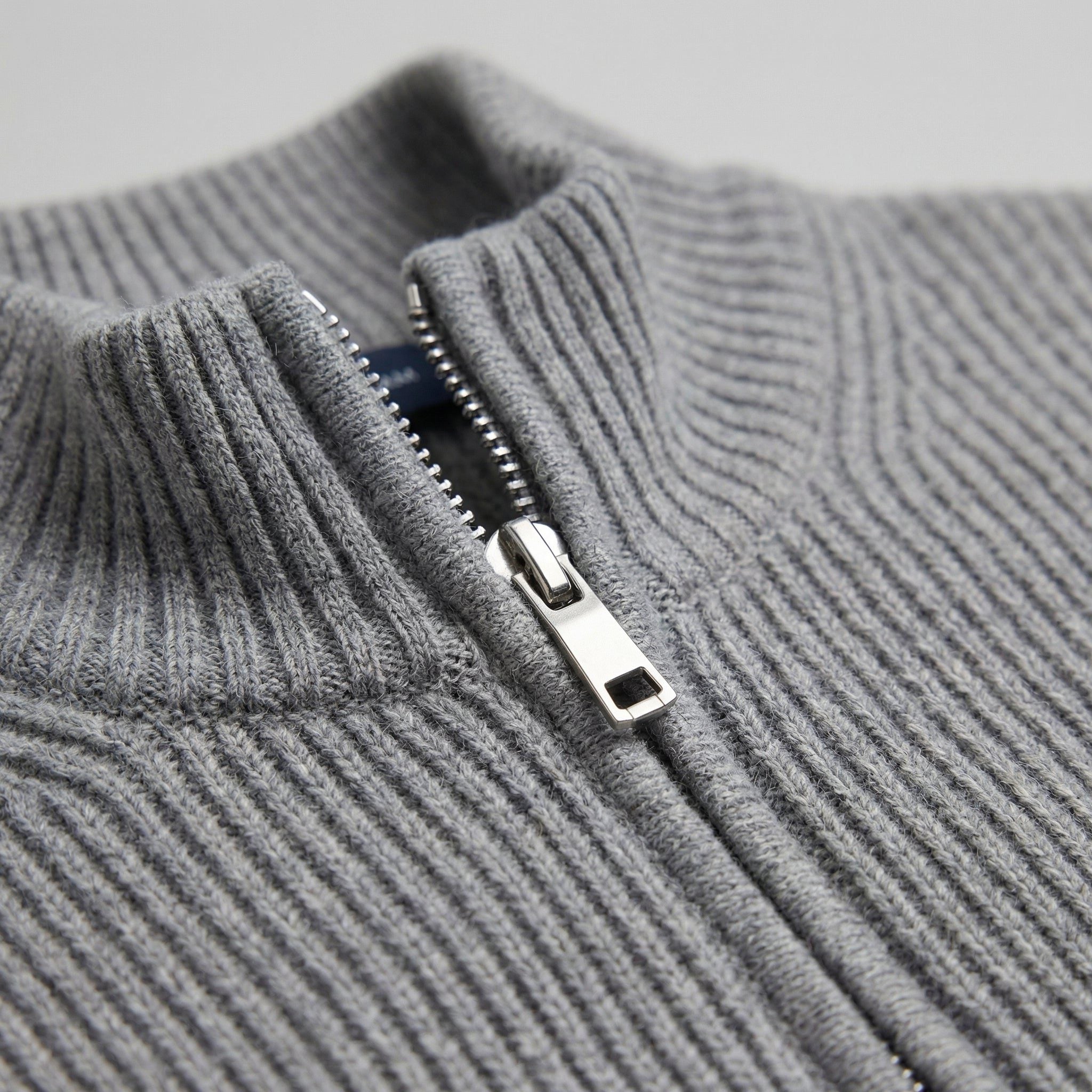 Ribbed Knit Zip-Up Cardigan for Men - View 14