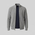 Ribbed Knit Zip-Up Cardigan for Men - View 15