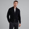 Ribbed Knit Zip-Up Cardigan for Men - Black