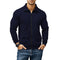 Ribbed Knit Zip-Up Jacket for Men - Marineblauw