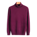 Roll Neck Knit Jumper for Men - Burgundy