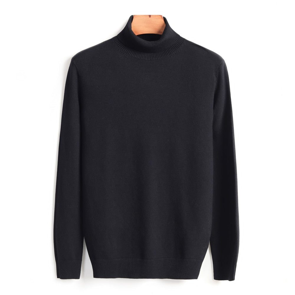 Roll Neck Knit Jumper for Men - Black