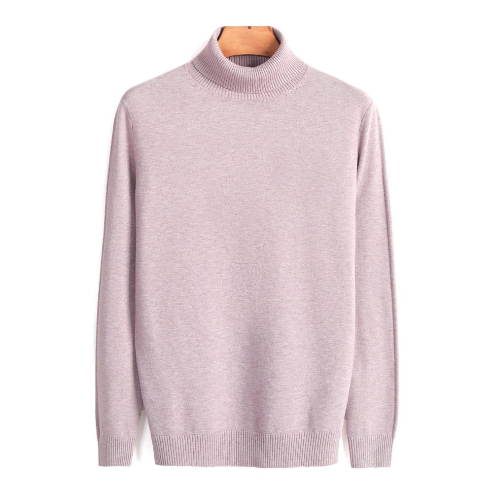 Roll Neck Knit Jumper for Men - Beige
