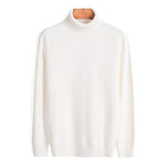 Roll Neck Knit Jumper for Men - White