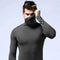 Roll Neck Long Sleeve Thermal Top for Men - Grey