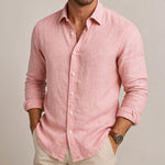 Linen Blend Button-Down Shirt for Men