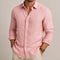 Linen Blend Button-Down Shirt for Men