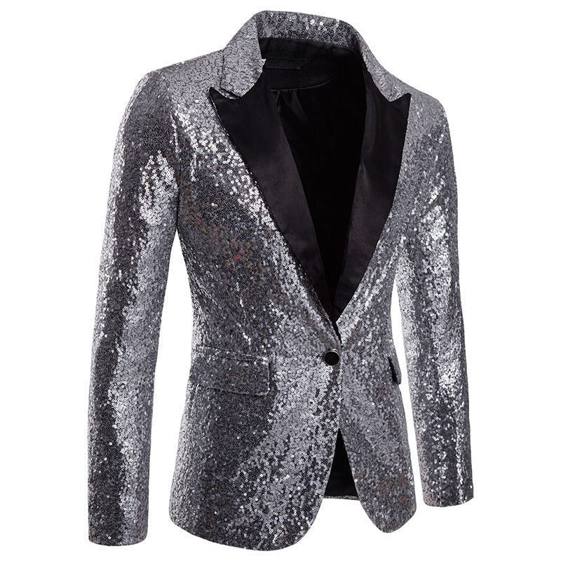 Sequin Blazer for Men - Silver