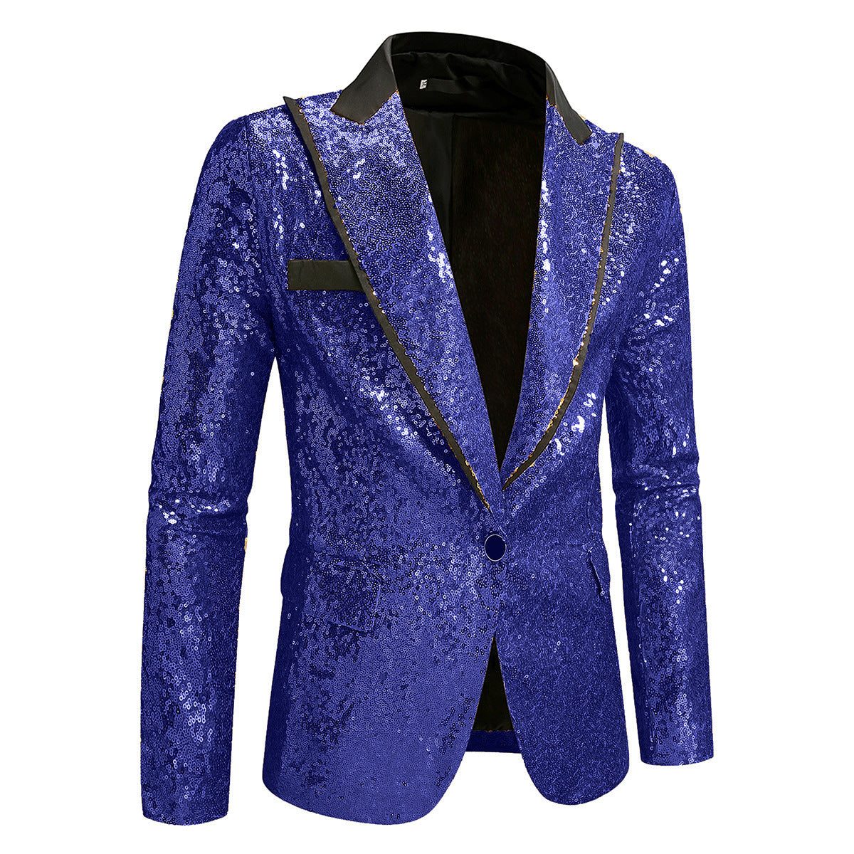 Sequin Lapel Blazer for Men - Royal Blue