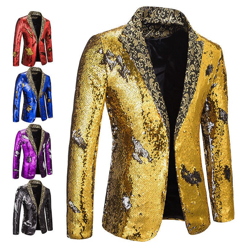 Sequin Lapel Blazer for Men