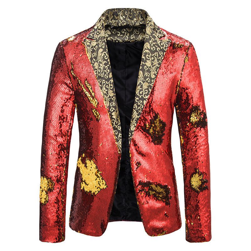 Sequin Lapel Blazer for Men - View 2